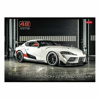 Альбом для рисования А4 48 л, скоба, обложка картон, HATBER, 205х290 мм, "АвтоЛюкс", 062540, 48А4В, 107409