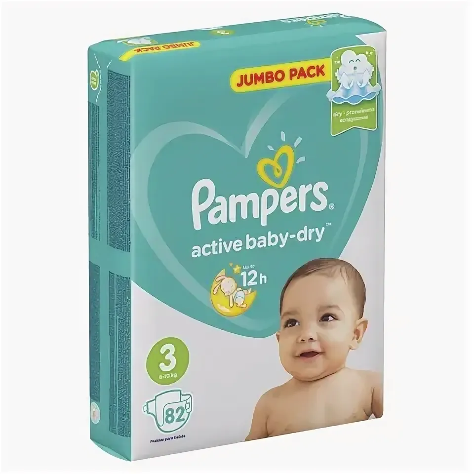 Подгузники детские Pampers Active Baby-Dry 2 4-8кг, 94шт