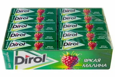 Жевательная резинка Dirol. Яркая малина