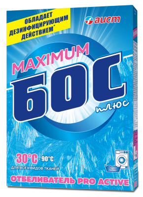 Кислородный отбеливатель-пятновыводитель в банке БОС плюс PRO ACTIVE 600гр порошок