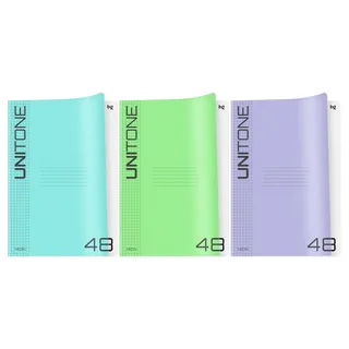 Тетрадь 48л. клетка BG "UniTone. Neon", пластиковая обложка, неон сиреневый