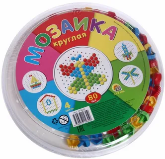 Игра развивающая Мозаика круглая 80 деталей