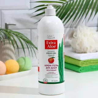 Гель для душа Extra Aloe увлажняющий, 1л