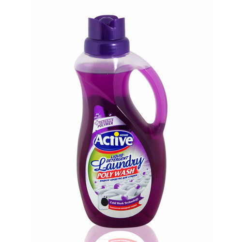 Средство для стирки жидкое АКТИВ 1500гр. Polywash Liquid Laundry Purple (фиолетовый) /9