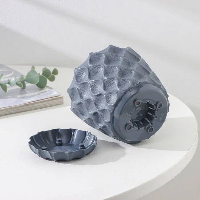 Волна горшок с поддоном, 0,65л, d11,5, h10,4см, вулканический серый, Wave