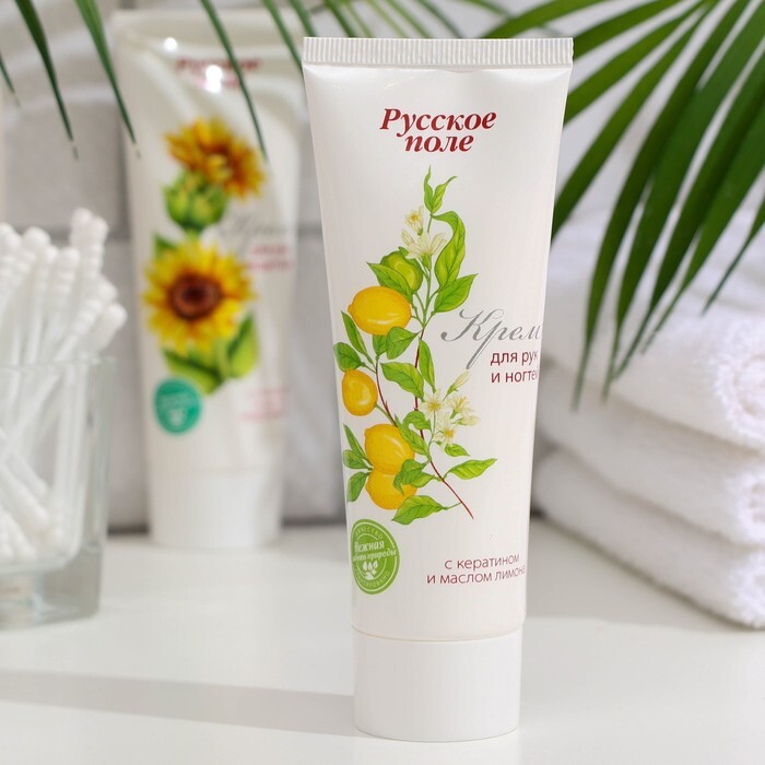 Крем для рук и ногтей с кератином и маслом лимона Фратти Русское поле 75 мл