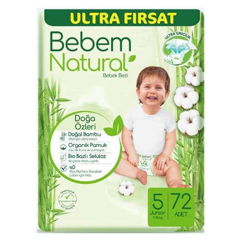 Подгузник Bebem Natural  5 11-18кг (72)