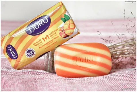 Крем-мыло туалетное Duru 1+1 Персик-Манго (80 г)