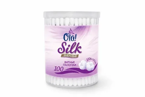 Ватные палочки Ola Silk Sense (100 шт) в пластик. стакане