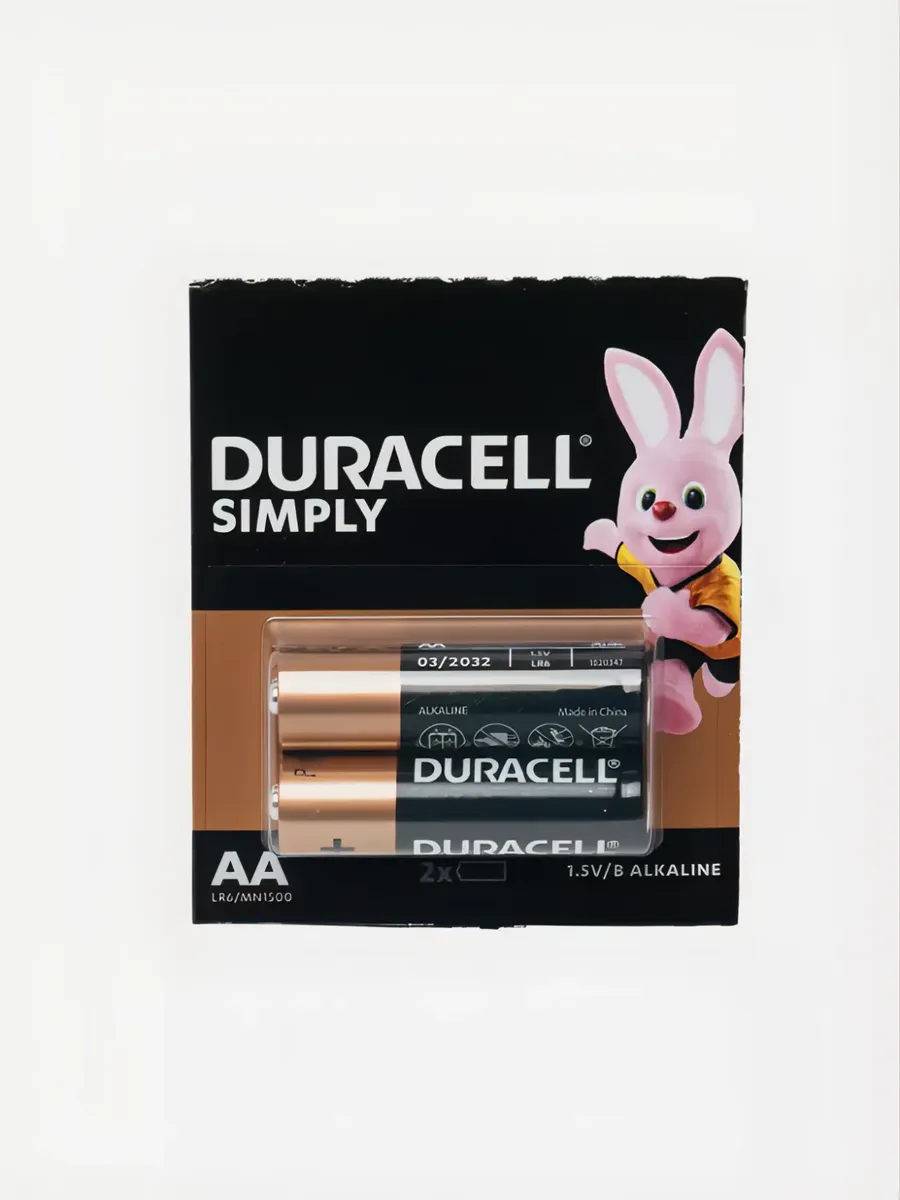 Батарейки алкалиновые Duracell Simply AA LR06, 2 шт