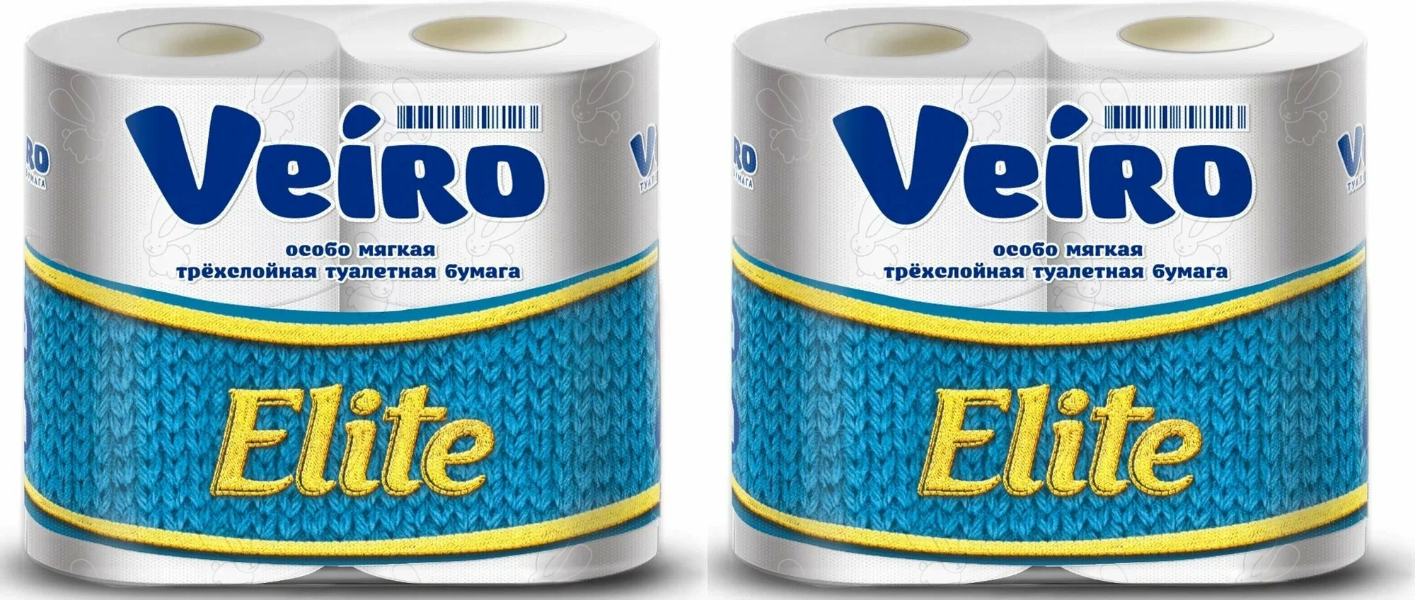 Туалетная бумага Veiro 3 слоя Elite Белая (4 шт)