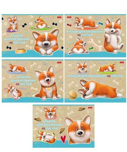 АЛЬБОМ для рисования 40л А4ф на скобе мат.ламин. серия -Рыжий Коржик-