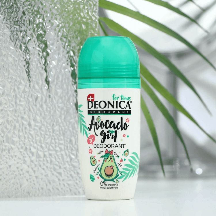 Дезодорант (ролик) Deonica For teens, Avocado Girl, для подростков, 50 мл