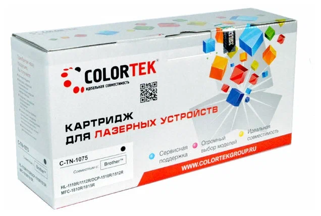 Картридж Colortek C-TN-1075, 1000 стр, черный
