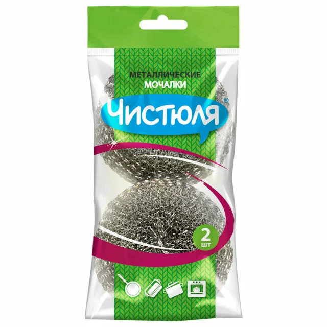 Мочалка для посуды Чистюля металлическая (2 шт)