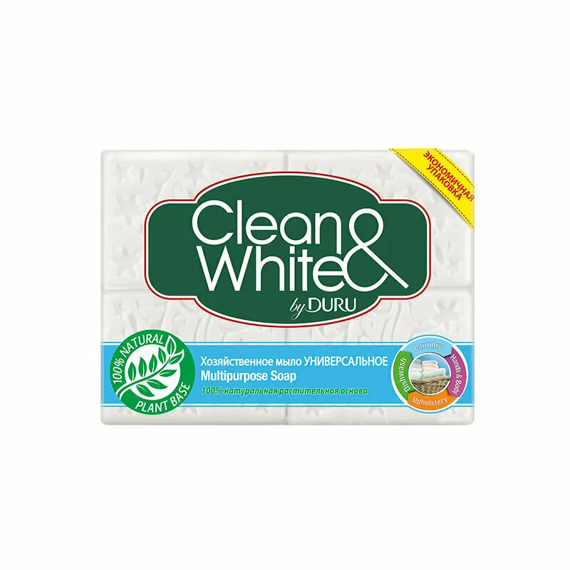 Мыло хозяйственное Duru Clean&White Белое (120 г х 4 шт)