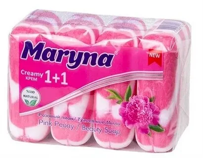 Туалетное мыло MARYNA Розовый пион 1+1 90г *4