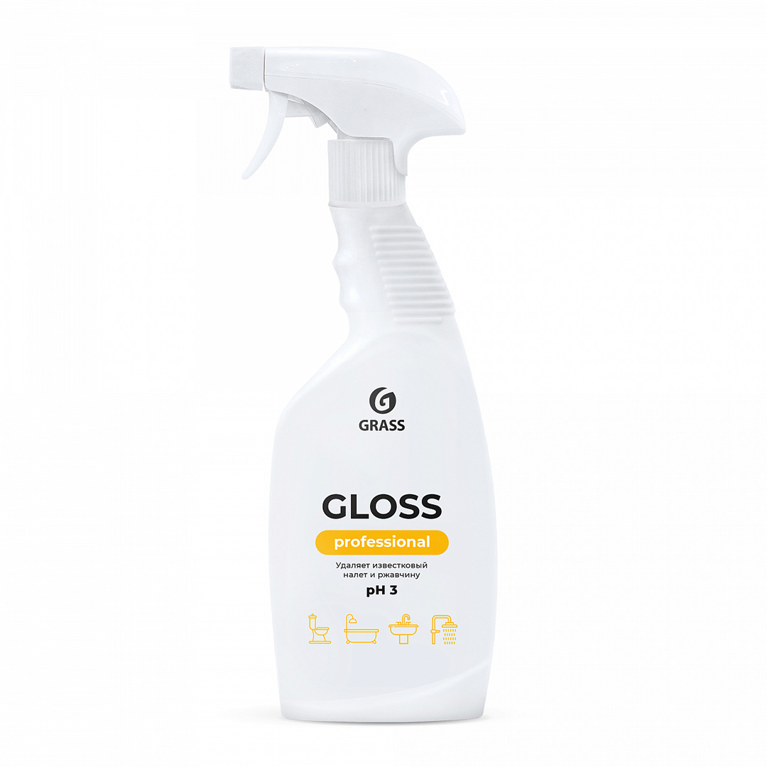 Чистящий спрей GRASS PROFESSIONAL Gloss, для туалетов и ванных комнат, 600 мл