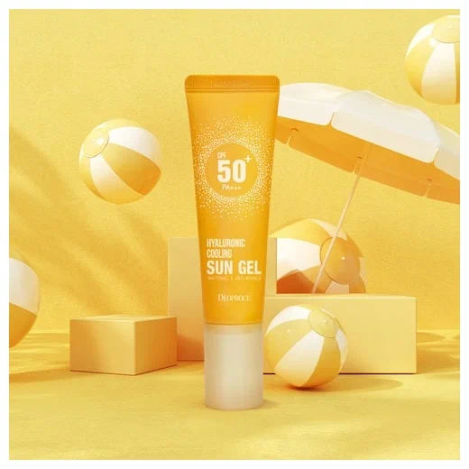 Освежающий солнцезащитный гель Deoproce Hyaluronic Rice Sun Gel SPF50+ PA+++