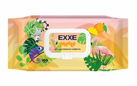 Салфетки влажные EXXE Джунгли детские 100 шт