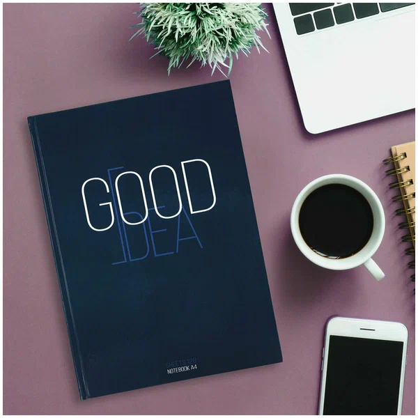 Блокнот БОЛЬШОЙ ФОРМАТ (205х290 мм) А4, 128 л., твердый, клетка, STAFF, "Good Idea", 114406