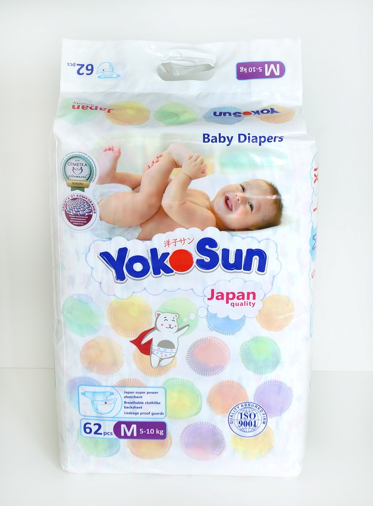 Подгузники YokoSun (M) 5-10 кг (62 шт)