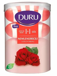 Мыло туалетное Duru Fresh 4шт по 100г. Роза, стакан