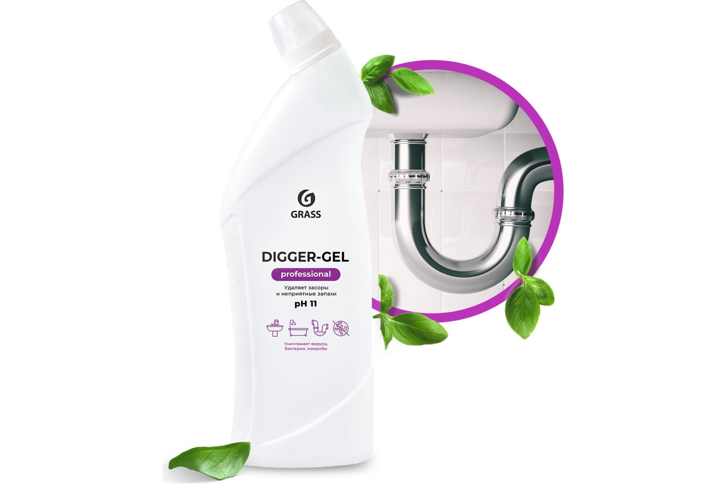 Гель для устранения засоров GRASS PROFESSIONAL Digger-gel, 1 л