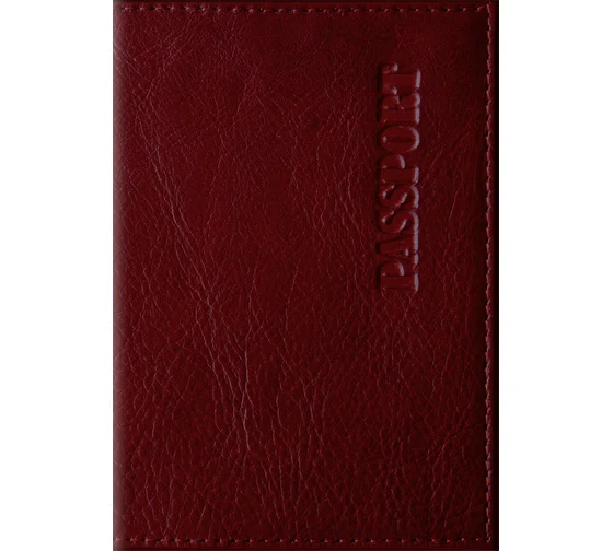 Обложка для паспорта OfficeSpace "Элегант", кожа, гранат