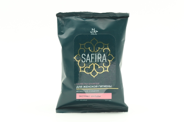 Влажные салфетки SAFIRA c экстрактом мальвы, для интимной гигиены, женские 20шт (24)