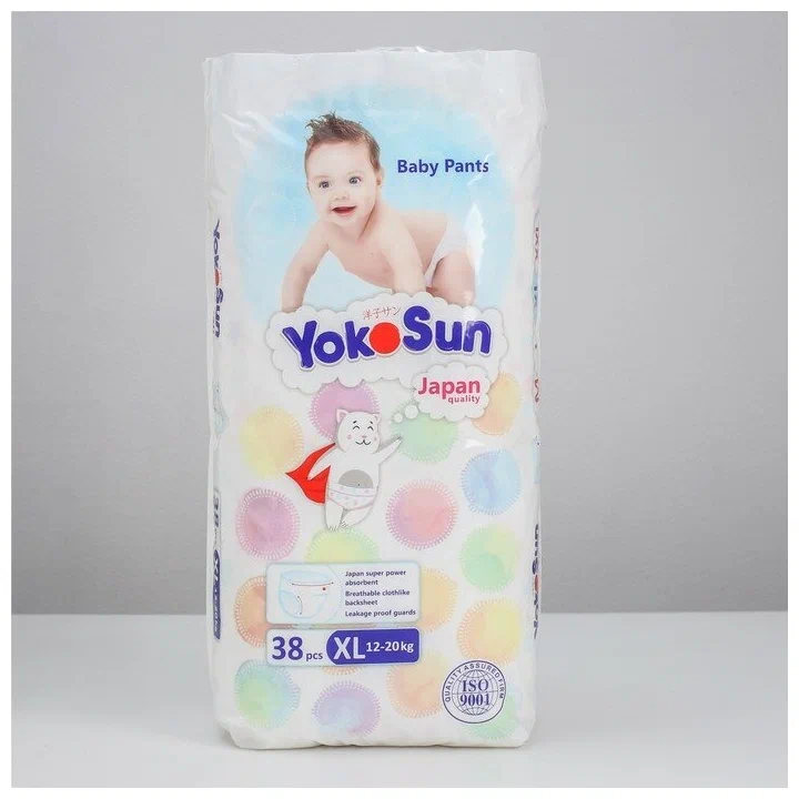 Подгузники-трусики YokoSun improved #1 (XL) 12-20 кг (38 шт)
