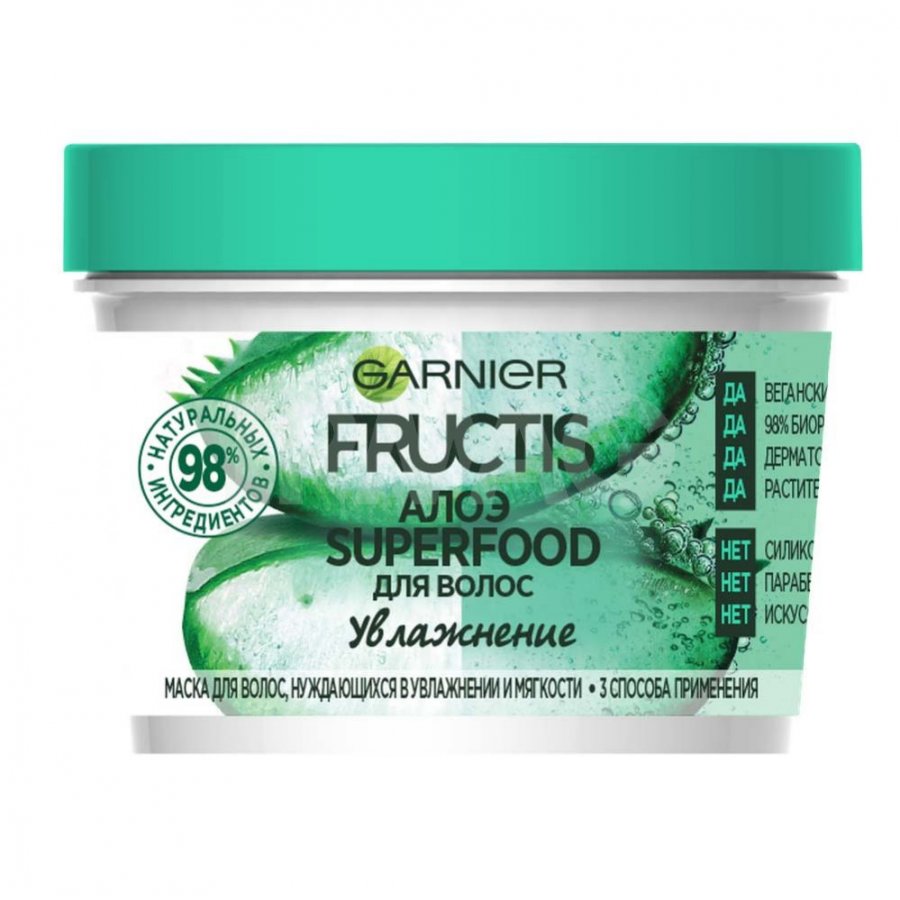 Маска для волос Garnier Fructis Superfood 3в1 Увлажнение Алоэ (390 мл)