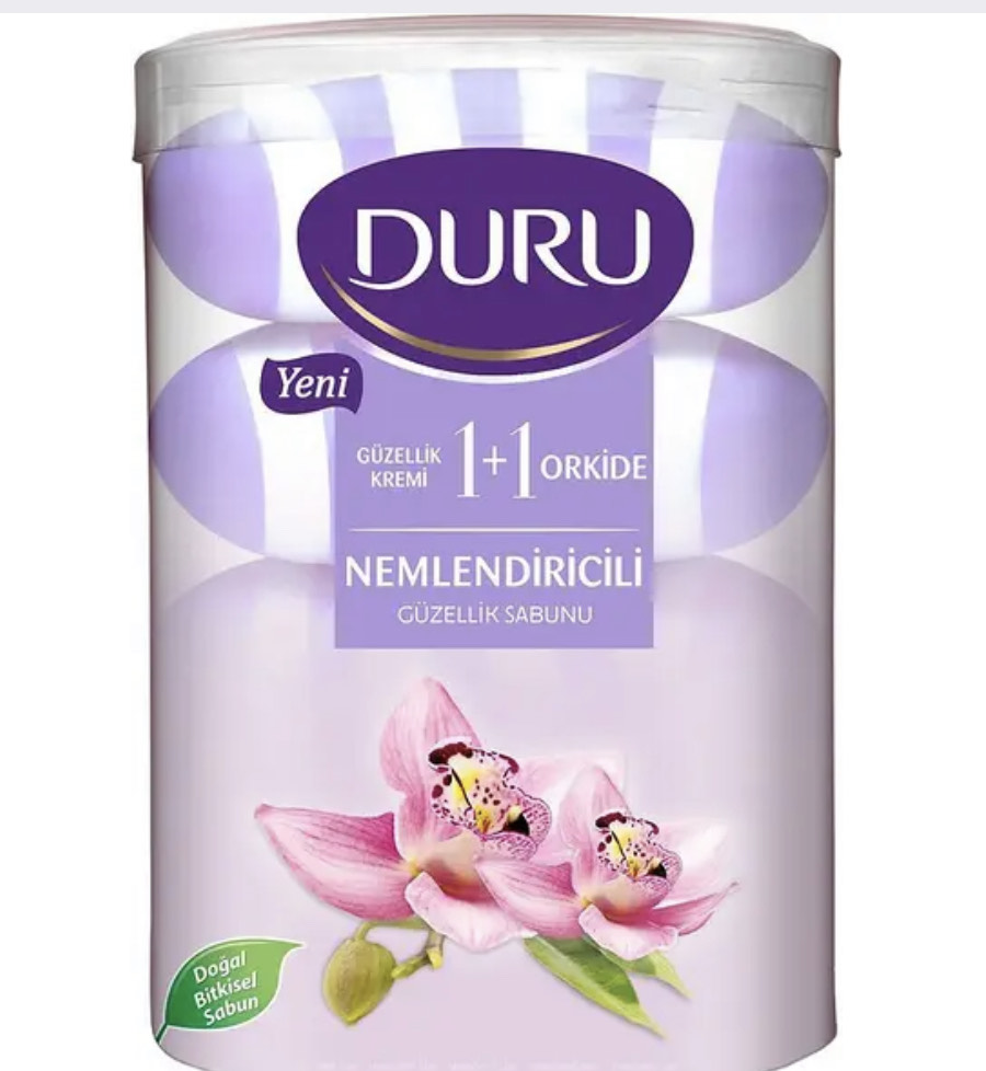 Мыло туалетное DURU 4х100г. NEMLENDIRICILI Орхидея (стакан)