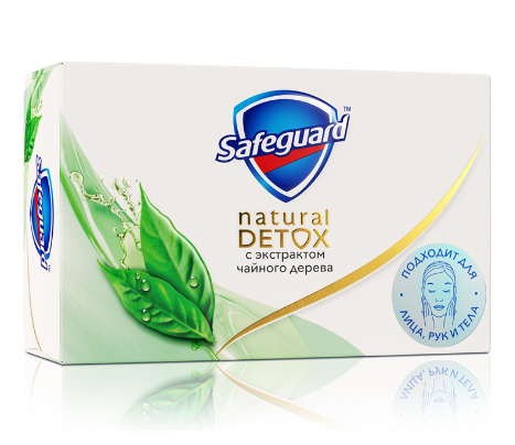 Мыло туалетное, natural detox. Safeguard