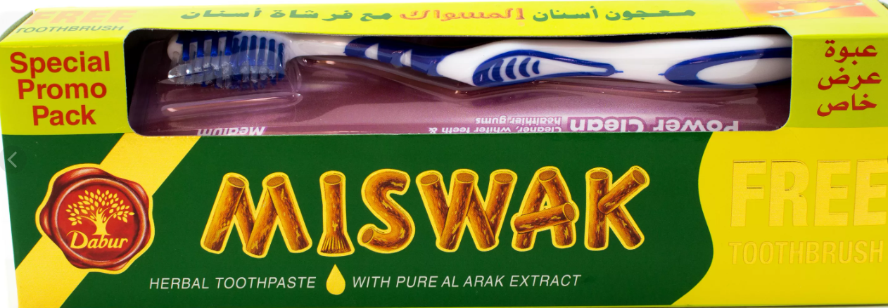 Зубная паста MISWAK original herbal 170г. + зубная щетка