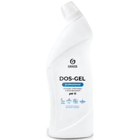 Чистящий гель GRASS PROFESSIONAL DOS-Gel, дезинфицирующий, для туалетов и ванных комнат, 750 мл. 125551
