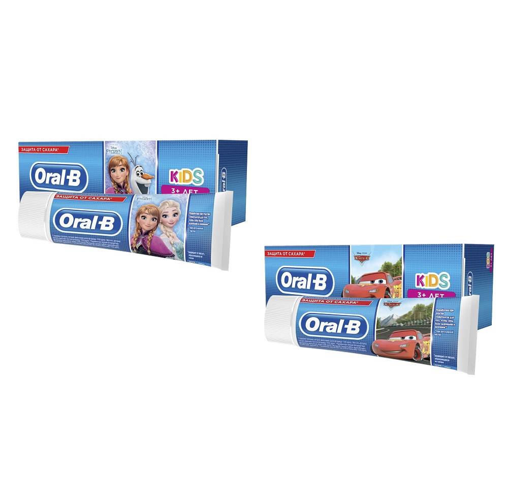 Зубная паста Oral-B Kids детская Легкий вкус Frozen/Cars, 75 мл 1 шт