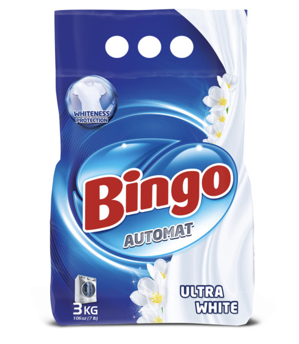 Стиральный порошок автомат ULTRA WHITE, 3 КГ, BINGO