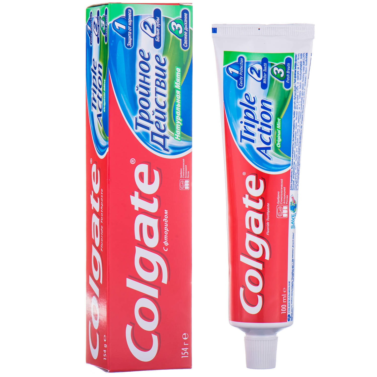 Зубная паста Colgate Тройное действие Натуральная мята комплексная, 100мл