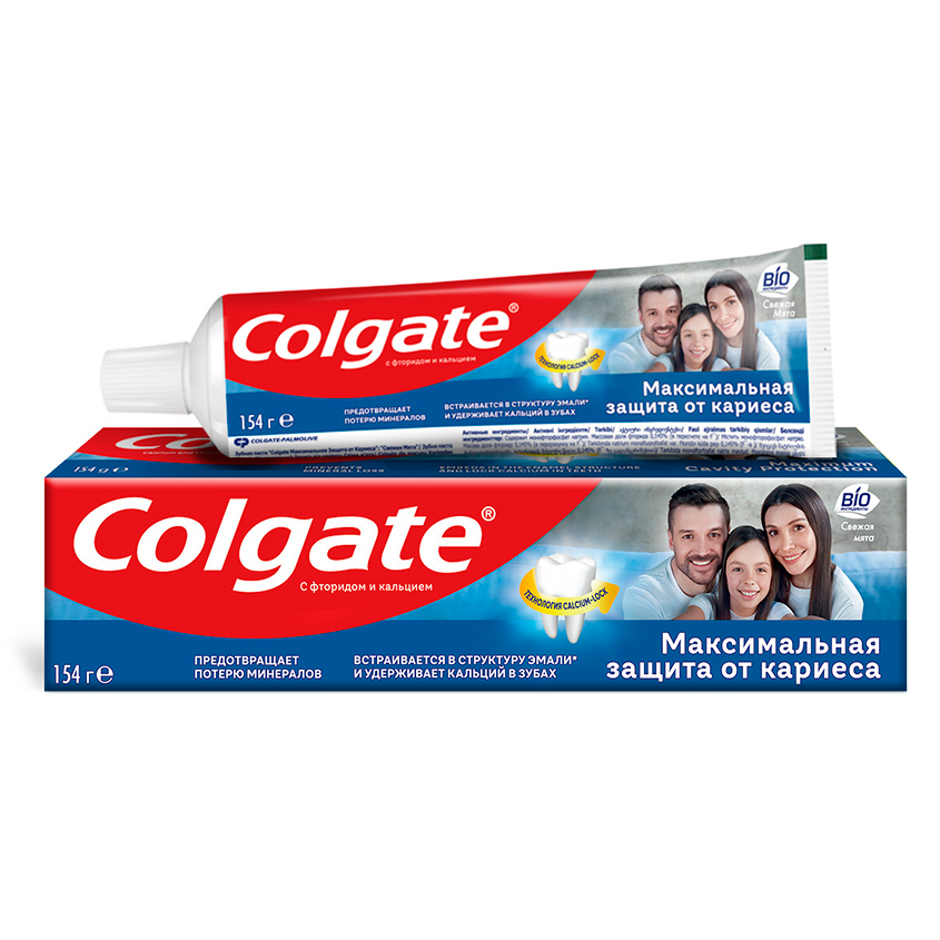 Зубная паста Colgate Максимальная защита от кариеса свежая мята с фтором и жидким кальцием, 100мл