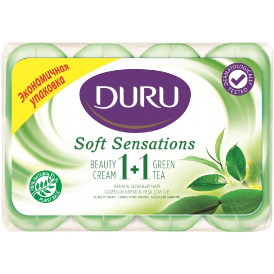 Мыло туалетное Duru, 4х80 г. ЗЕЛЕНЫЙ ЧАЙ