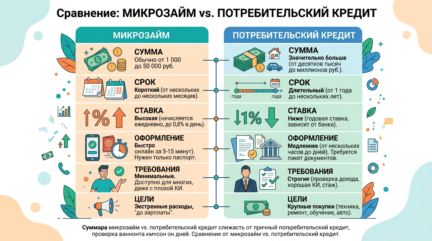 Чем Микрозайм Отличается От Потребительского Кредита
