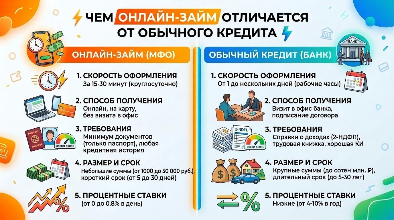 Отличие от кредита