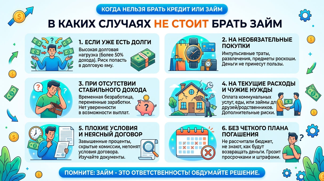 В Каких Случаях Не Стоит Брать Займ
