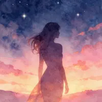 Kvinna under stjärnorna