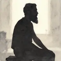 Сақалды ер адамның силуэті