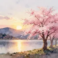 Ätherische Sonnenuntergangslandschaft