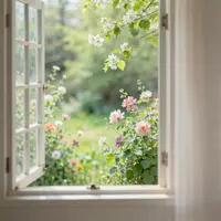 Вид на весенний сад