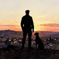 Siluet Lelaki Dan Anjing