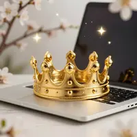 Корона и ноутбук